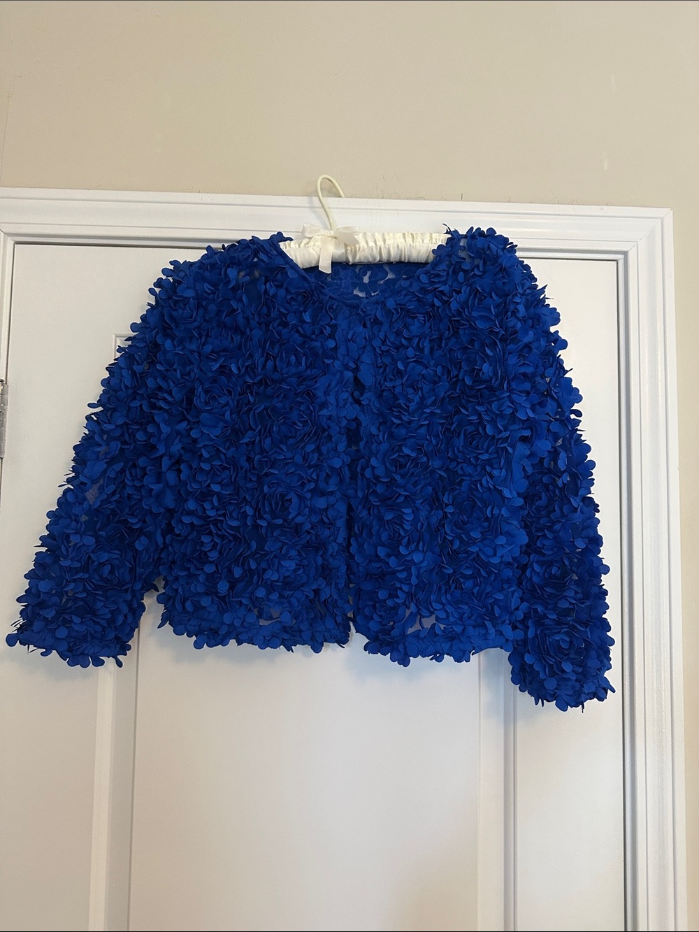Zara Royal Blue Floral Lace Top